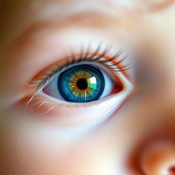 A close-up view of a child's eye, focusing on the left side