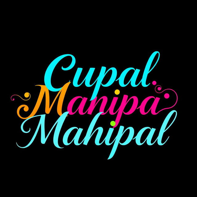 An artistic representation of the names 'Cupal' and 'Mahipal' stylishly written in elegant cursive font