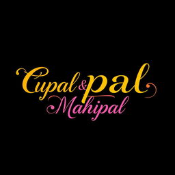 An artistic representation of the names 'Cupal' and 'Mahipal' stylishly written in elegant cursive font