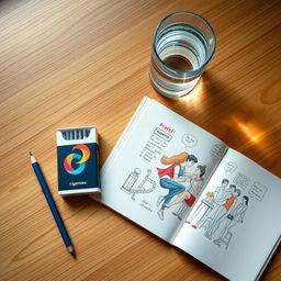 A beautifully arranged flat lay photo featuring a single cigarette pack, symbolizing camaraderie