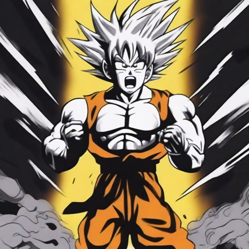 An intense digital art piece showing a heartbroken man screaming in a manner akin to Ultra Instinct Goku from Dragonball