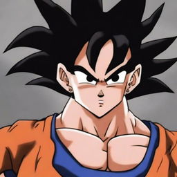 This is a high-quality digital art image of Goku from Dragonball Z, embodying a heartbroken expression