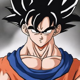 This is a high-quality digital art image of Goku from Dragonball Z, embodying a heartbroken expression