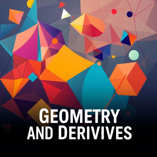 A captivating book cover design on mathematics, with a focus on geometry and derivatives