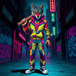 A character inspired by the Hotline Miami game, featuring a sleek and stylized design