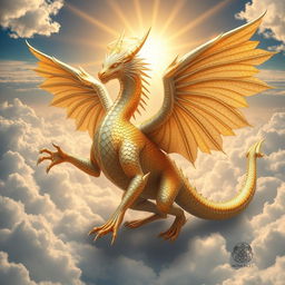 A majestic creature inspired by biblical archangels and dragons, featuring an intricate design