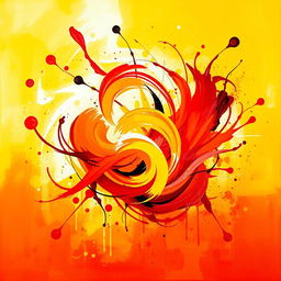 A vibrant abstract artwork that reflects the personality of someone who is creative and energetic, using a dynamic composition with swirling shapes and bright colors
