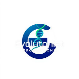 A sleek and modern logo design for 'Evolutionist Productions'