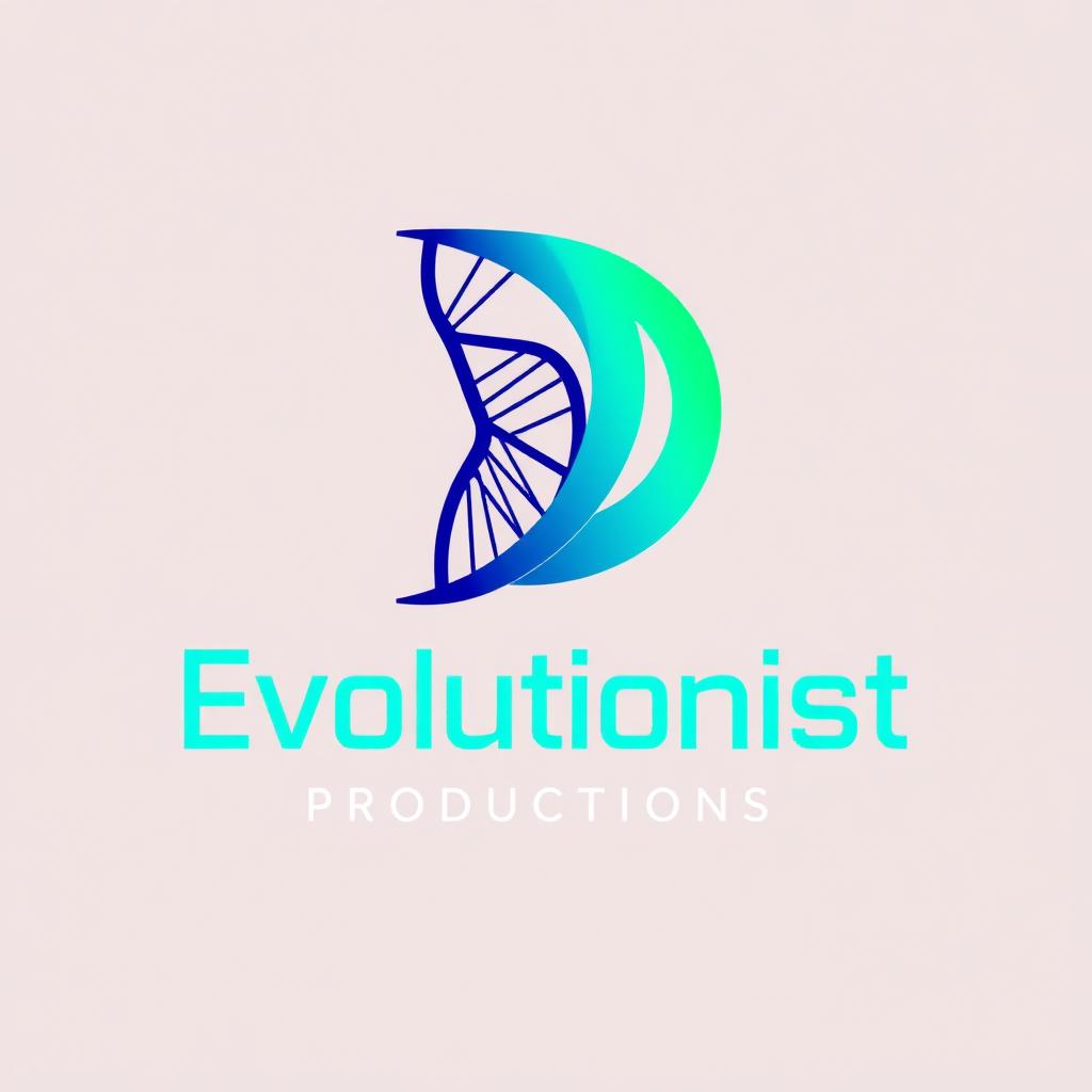 A sleek and modern logo design for 'Evolutionist Productions'