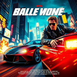 A vibrant film poster showcasing a dynamic movie scene