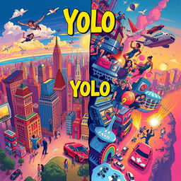 A visually striking and thought-provoking illustration depicting the duality of YOLO (You Only Live Once) and recklessness