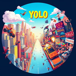 A visually striking and thought-provoking illustration depicting the duality of YOLO (You Only Live Once) and recklessness