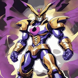 A high-quality digital art illustration of a 'Super Robot Hero' from the JoJo's Bizarre Adventure series