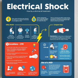 A detailed educational poster illustrating electrical shock treatment