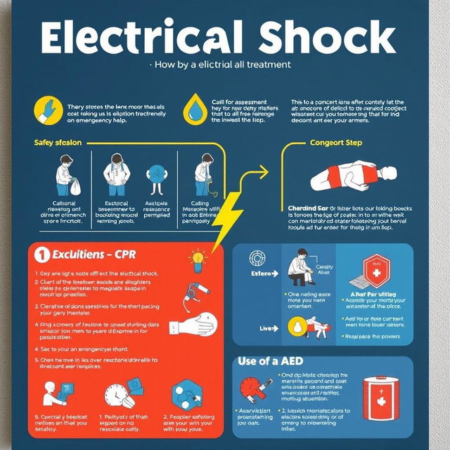 A detailed educational poster illustrating electrical shock treatment