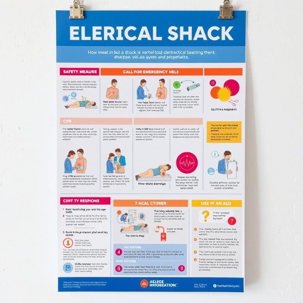 A detailed educational poster illustrating electrical shock treatment