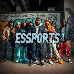 A dynamic and striking image of a cool gang posed confidently in an urban setting, exuding style and attitude