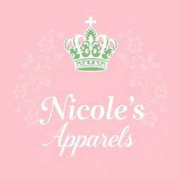 A luxurious logo design featuring an intricately detailed regal crown icon placed elegantly above the brand name 'Nicole's Apparels'