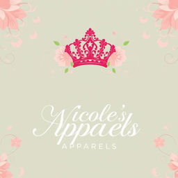 A logo concept featuring a regal, intricately detailed crown icon elegantly positioned above the brand name 'Nicole's Apparels