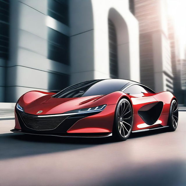 An image of an amazing futuristic sport car, depicted in a hyper-realistic style