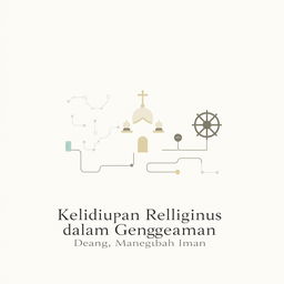 A minimalist poster that conveys a religious message in the context of the digital age, highlighting how technology influences faith