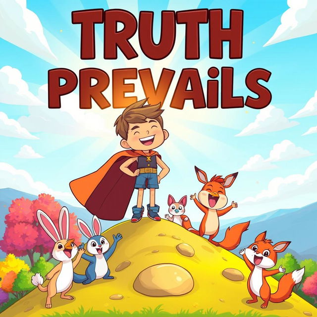 A vibrant cartoon animation scene depicting the theme "Truth Prevails"