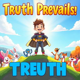A vibrant cartoon animation scene depicting the theme "Truth Prevails"