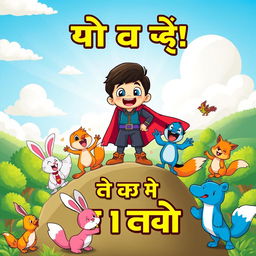 A vibrant cartoon animation scene depicting the theme "सच्चाई की जीत" (Truth Prevails) in Hindi