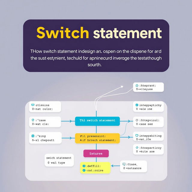 A visually appealing educational poster illustrating the concept of the switch statement in C programming