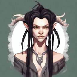 Visualize a high-quality, vibrant digital art of a young, slender, innocent-looking androgynous satyr with a blend of human and goat features