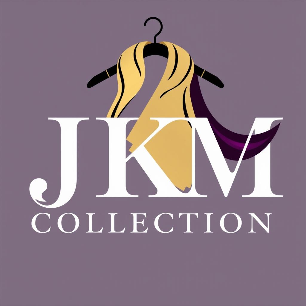 A chic and elegant logo design for 'JKM Collection', a boutique and fashion design company