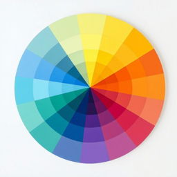 Aesthetic color wheel featuring a spectrum of colors arranged in a circular format