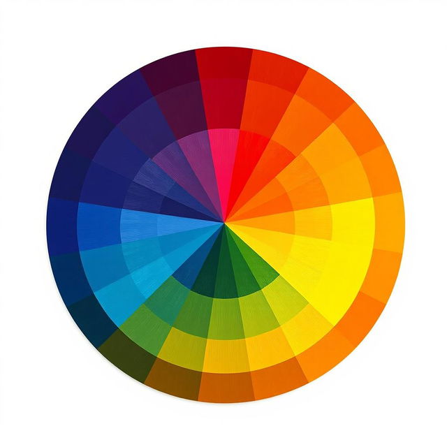 Aesthetic color wheel featuring a spectrum of colors arranged in a circular format