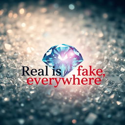 A striking and thought-provoking visual representation of the slogan "Real is rare, fake is everywhere