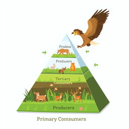 A simple 2D illustration of an energy pyramid designed for an educational poster