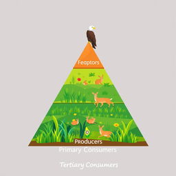 A simple 2D illustration of an energy pyramid designed for an educational poster