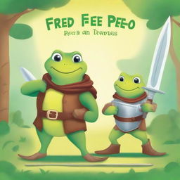 A high-quality digital art image serves as a book cover for 'Fred the Fearless Frog and Joey the Brave Bear'