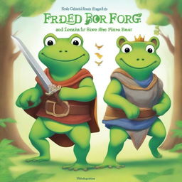 A high-quality digital art image serves as a book cover for 'Fred the Fearless Frog and Joey the Brave Bear'