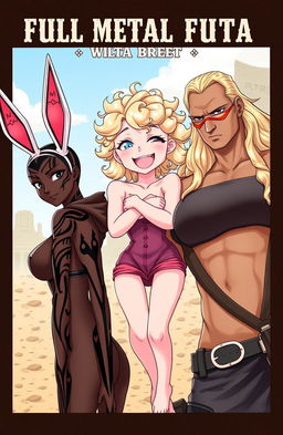 Three characters from the book titled 'Full Metal Futa: The Wild Wet West'
