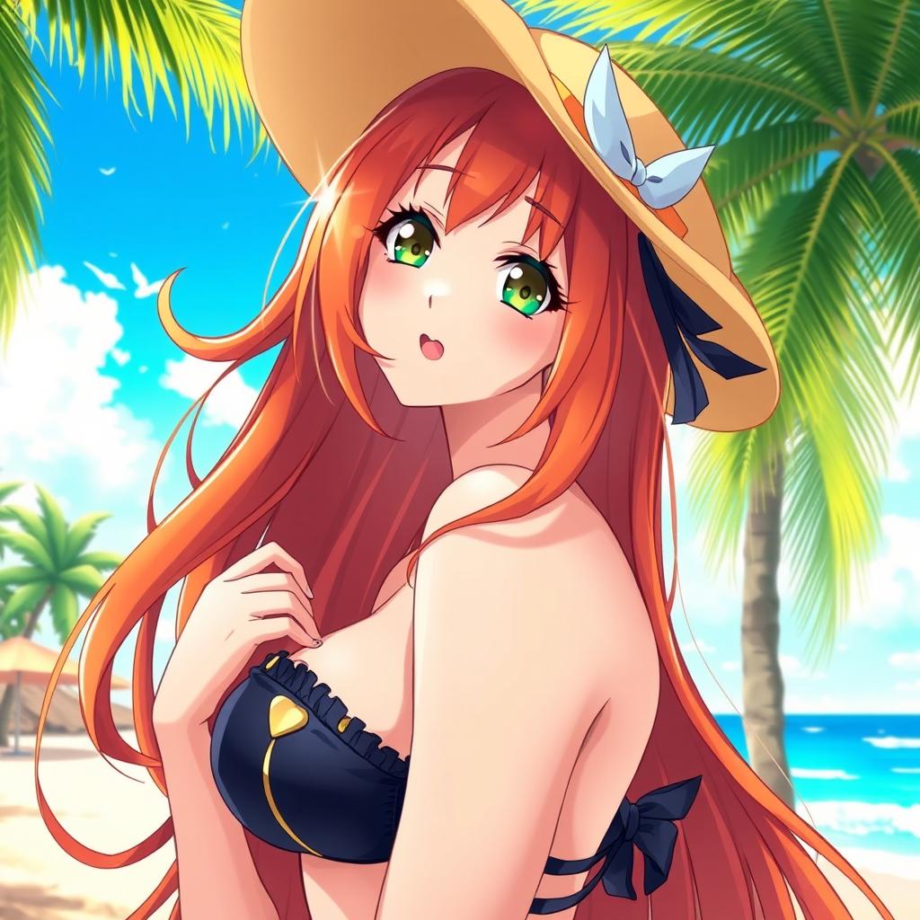 A beautifully stylized image of a character inspired by Nami from a popular anime, depicted with a vibrant and artistic approach