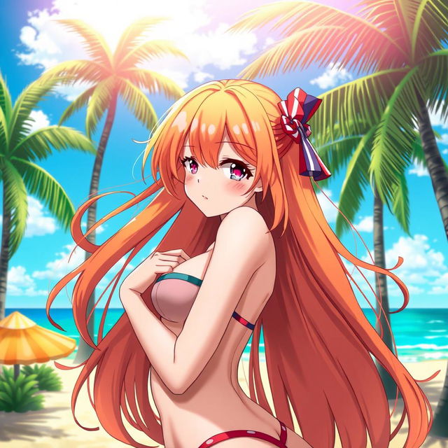 A beautifully stylized image of a character inspired by Nami from a popular anime, depicted with a vibrant and artistic approach
