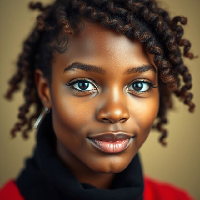 A vibrant and clear portrait photo with crisp details, featuring bright and even lighting