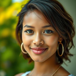 A vibrant and clear portrait photo with crisp details, featuring bright and even lighting