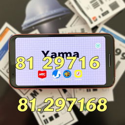 A modern smartphone displaying the name 'Yaman' prominently on the screen, designed for online charging