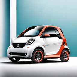 A high-quality digital art of a compact Fortwo Smart Car