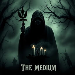 A haunting teaser poster for 'The Medium (2021)', beautifully capturing the essence of supernatural horror