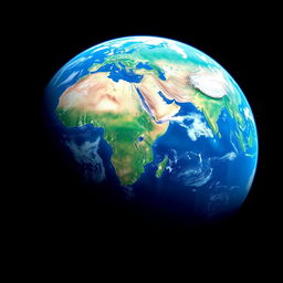 A breathtaking view of Planet Earth from space, showcasing the deep blues of the oceans contrasted with the vibrant greens of lush vegetation and extensive forests