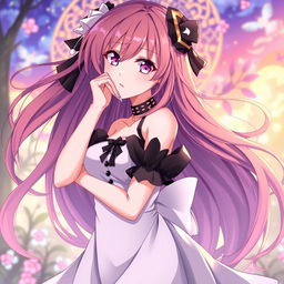 A stylized anime character depicted in an elegant, artistic manner, emphasizing the beauty and aesthetic of the anime art style
