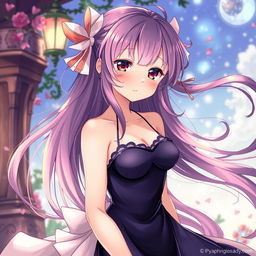 A stylized anime character depicted in an elegant, artistic manner, emphasizing the beauty and aesthetic of the anime art style