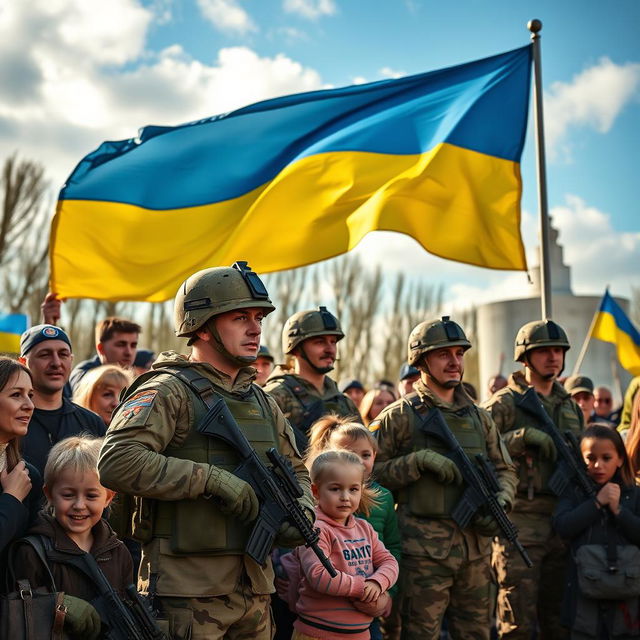 A powerful and inspiring image representing the support for the Ukrainian military, specifically the 60th brigade